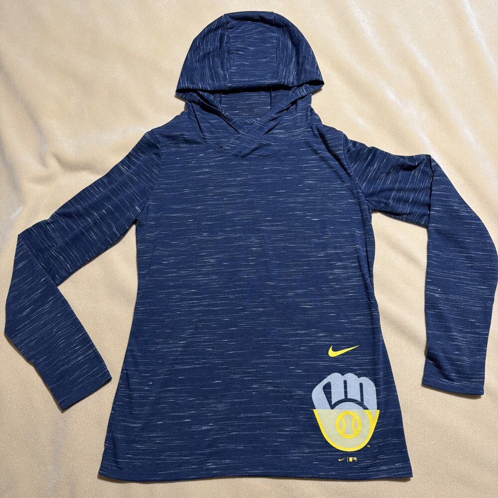 Nike Milwaukee Brewers Hoodie Unisex Small. Dri-Fit MLB Baseball Lightweight.